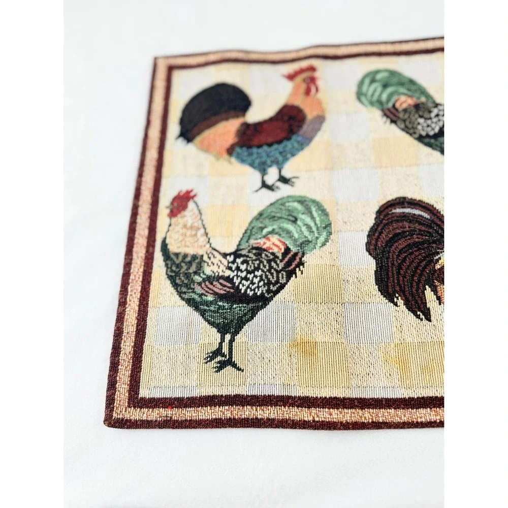 Vintage Rooster Tapestry Placemats Set of 2‎ Farmhouse Table Mats